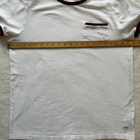 Prince & Fox White Contrast Trim Pocket T-Shirt Mens L - Picture 4 of 9